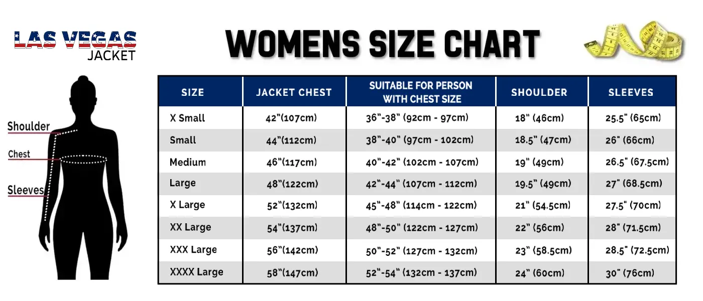 las vegas jacket women size chart