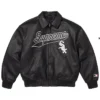 Supreme x Chicago White Sox Leather Varsity Jacket - Black