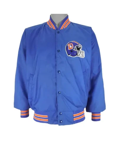 Denver Broncos 1990’s Bomber Blue Satin Jacket