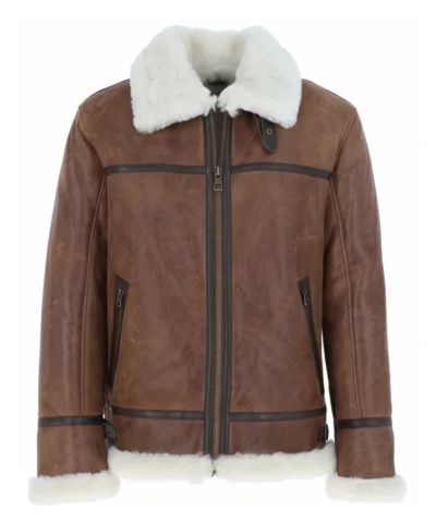 Authentic WWII Style Shearling Flight Leather Jacket For Men
