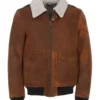 Aviator Suede Brown Leather Jacket