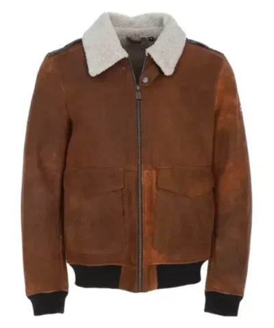 Aviator Suede Brown Leather Jacket