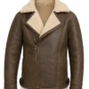 B-3 Sheepskin Brown Leather Jacket For Mens
