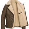 B-3 Sheepskin Brown Leather Jacket For Mens Inner Pocket