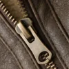 B-3 Sheepskin Brown Leather Jacket For Mens Zip