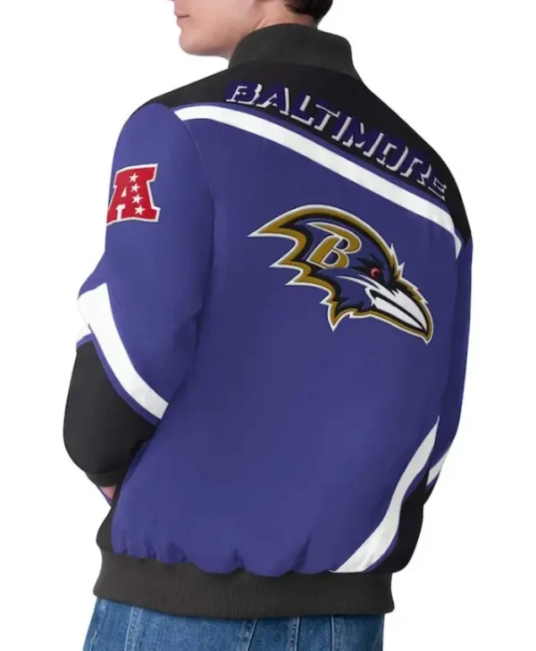 Baltimore Ravens Maximum Racing Purple Bomber Cotton Jacket