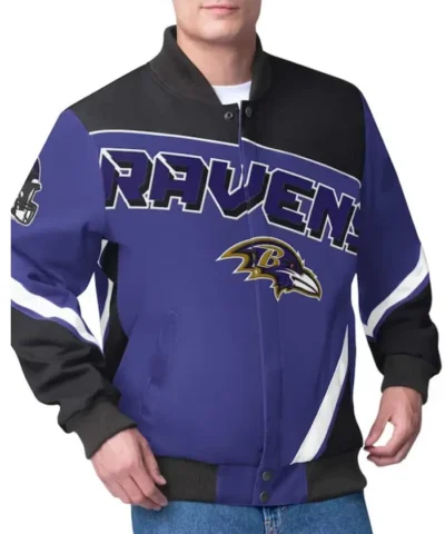 Baltimore Ravens Maximum Racing Purple Bomber Jacket