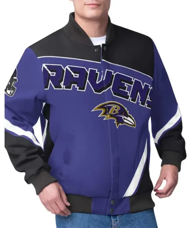 Baltimore Ravens Maximum Racing Purple Bomber Jacket