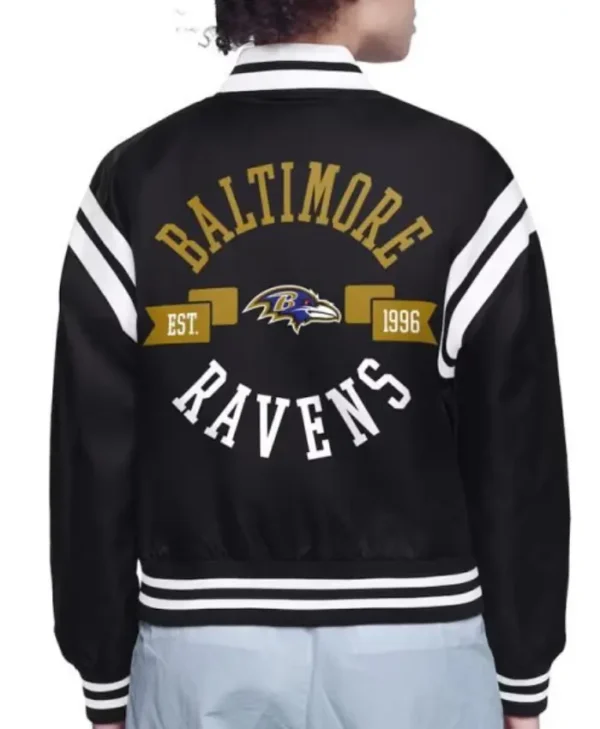 Baltimore Ravens Printed Bomber Satin Jacket
