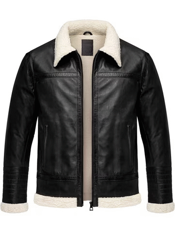 Black Shearling Leather Jacket