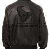 Black Houston Texans Bomber Leather Jacket