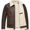 Brown Shearling Lambskin Leather Jacket For Men