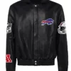 Buffalo Bills Men Black Leather Bomber Jacket