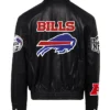 Buffalo Bills Men Black Leather Bomber Jacket Back