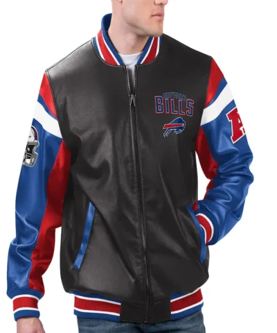Carl Banks Black Buffalo Bills Full-Zip Varsity Jacket