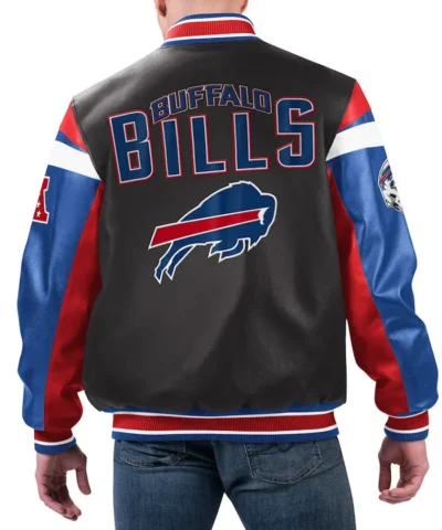 Carl Banks Black Buffalo Bills Full-Zip Varsity Jacket Back