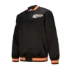 Cincinnati Bengals Black Double Down Satin Bomber Jacket