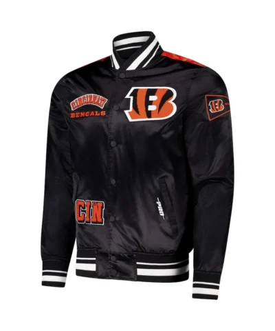 Cincinnati Bengals Black Sublimated Satin Jacket