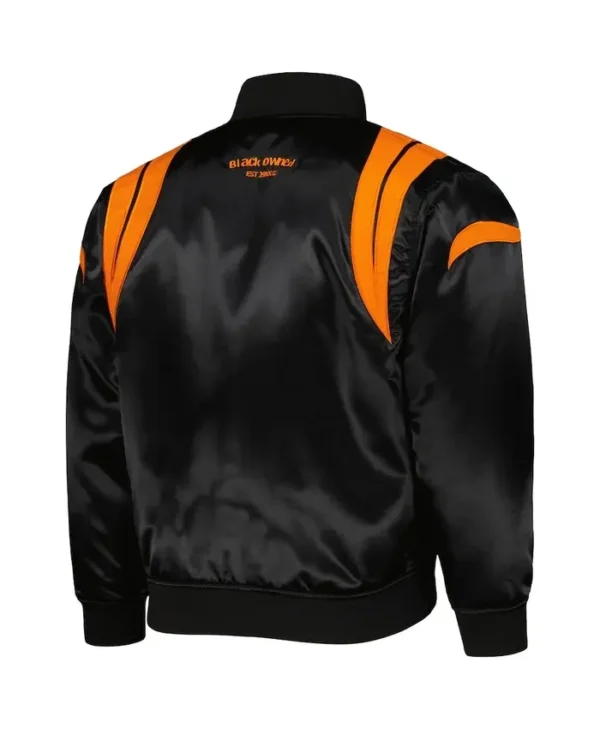 Cincinnati Bengals x BlaCkOWned Black Stripes Satin Jacket