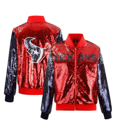 Cuce Red Houston Texans Two-Tone Team Colored Sequin Jacket