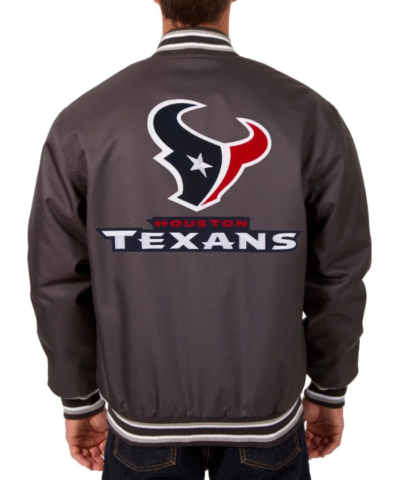 Houston Texans Classic Ribbed Satin Black Varsity JacketS