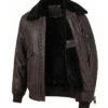 Luxury Brown Sheepskin Pilot Leather Jacket For Men
