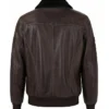 Luxury Brown Sheepskin Pilot Leather Jacket For Mens