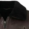 Luxury Brown Sheepskin Pilot Leather Mens Jacket