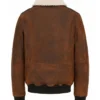 Men Aviator Suede Brown Leather Jacket Back