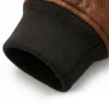 Men Aviator Suede Brown Leather Jacket Cuffs