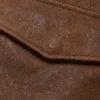 Men Aviator Suede Brown Leather Jacket Pocket