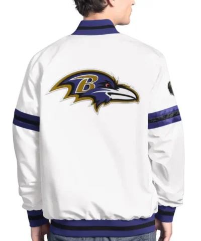 Men Baltimore Ravens Starter White Scout Varsity Jacket