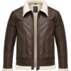 Men Brown Shearling Leather Jacket