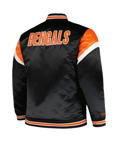 Men Cincinnati Bengals Black Double Down Satin Jacket
