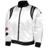Men Cincinnati Bengals White Stripes Satin Bomber Jacket