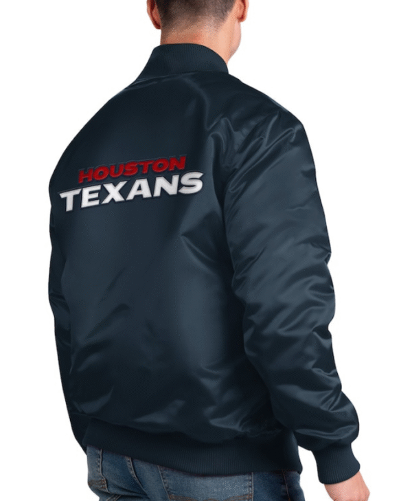 Men's Navy Houston Texans Exclusive Satin Full-Snap Jacket