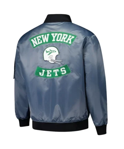 Men New York Jets Charcoal Bomber Jacket