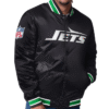 Men New York Jets Starter Closer Reversible Satin Black Jacket