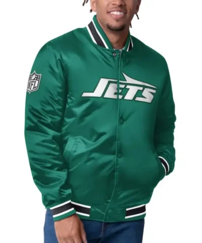 Men's New York Jets Starter Closer Reversible Satin Jacket