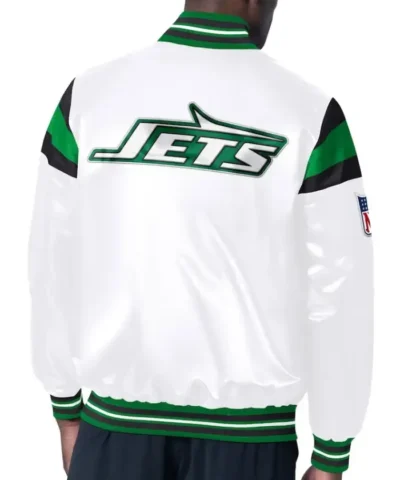 Men's New York Jets Starter White Vintage Satin Varsity Jacket