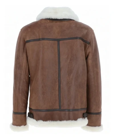 Mens Authentic WWII Style Shearling Flight Leather Jacket
