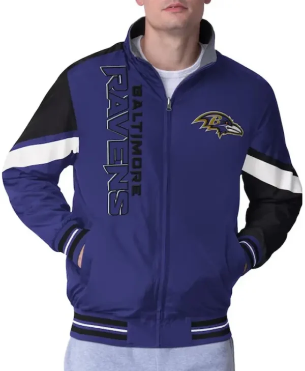 Men's Baltimore Ravens Strong Arm Purple Full-Zip Jacket
