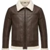 Mens Brown Shearling Lambskin Leather Jacket