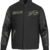 Mens Buffalo Bills Black Wool Varsity Jacket
