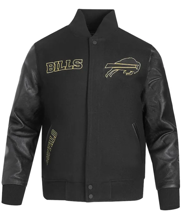 Mens Buffalo Bills Black Wool Varsity Jacket