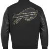 Mens Buffalo Bills Black Wool Varsity Jacket Back
