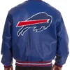 Mens Buffalo Bills Blue Leather Jacket Back