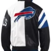 Mens Buffalo Bills Bomber Leather Jacket Back