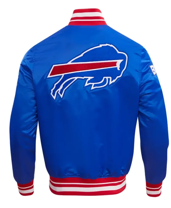 Mens Buffalo Bills Full Snap Satin Jacket Back