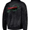 Mens Buffalo Bills Fur Collar Bomber Jacket Back